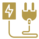 plug with electricity sign